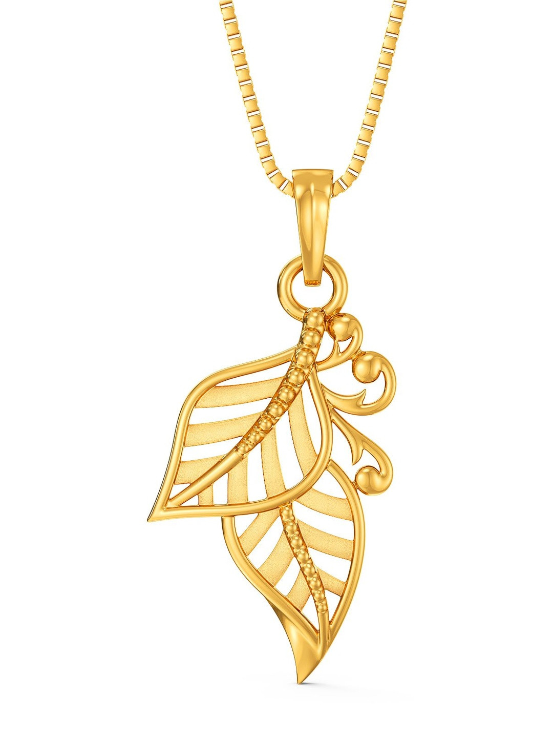 Joyalukkas Women 22Kt Gold Leafy Cascade Pendant - 2.012 g