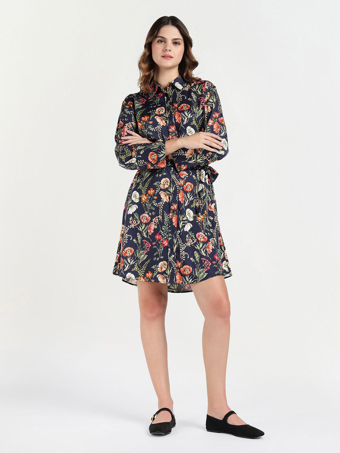 GANT Floral Print Shirt Above Knee Dress