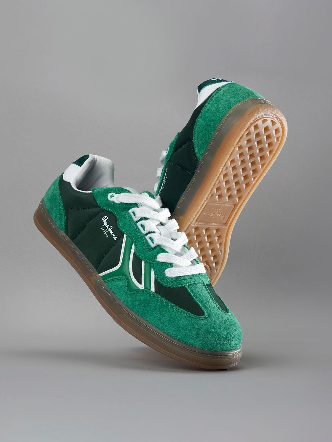 Pepe Jeans Men Eco Retro Court Colourblocked Lace-Up Sneakers