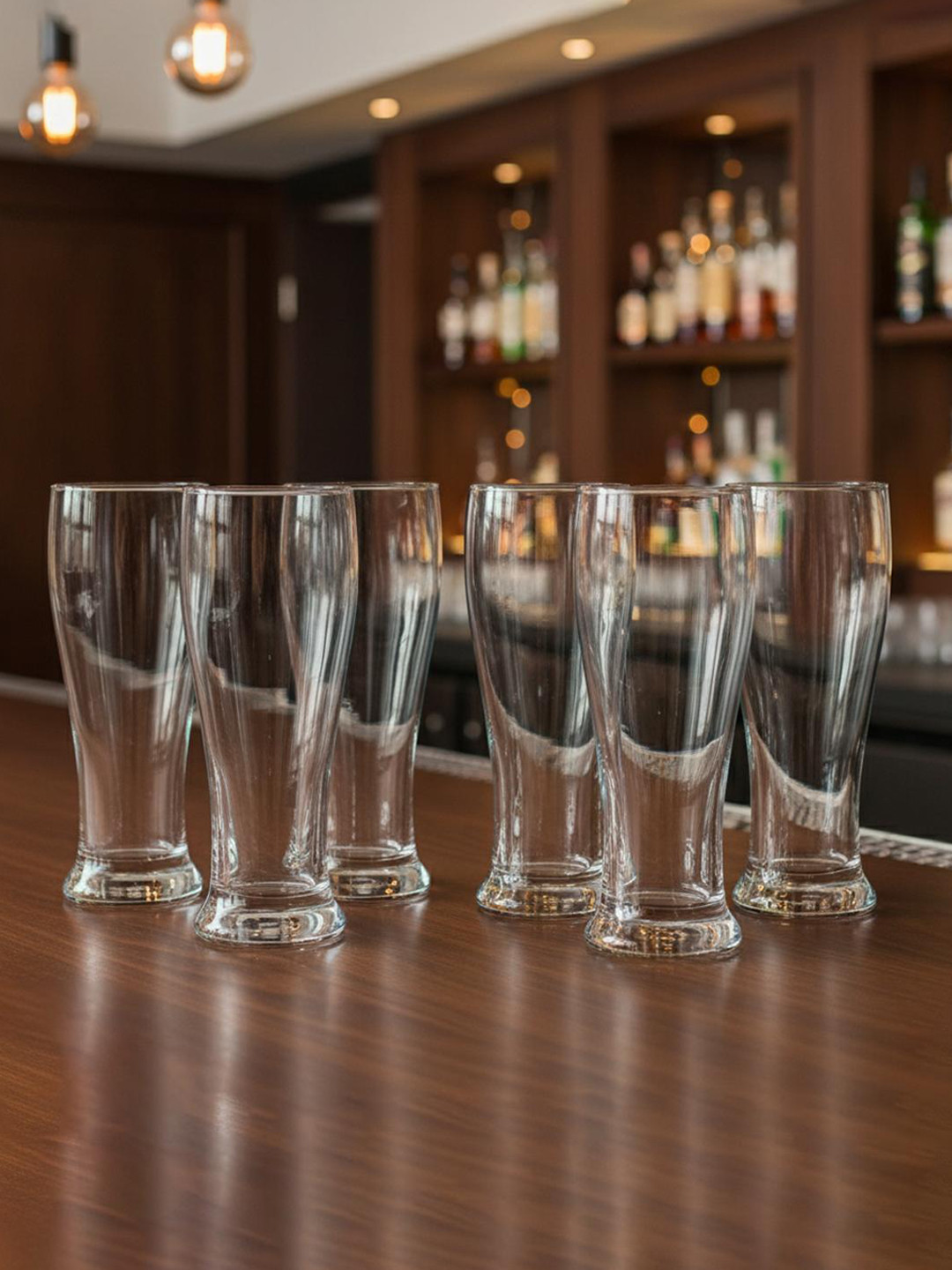 BlackCarrot Transparent Set of 6 Beer Glasses
