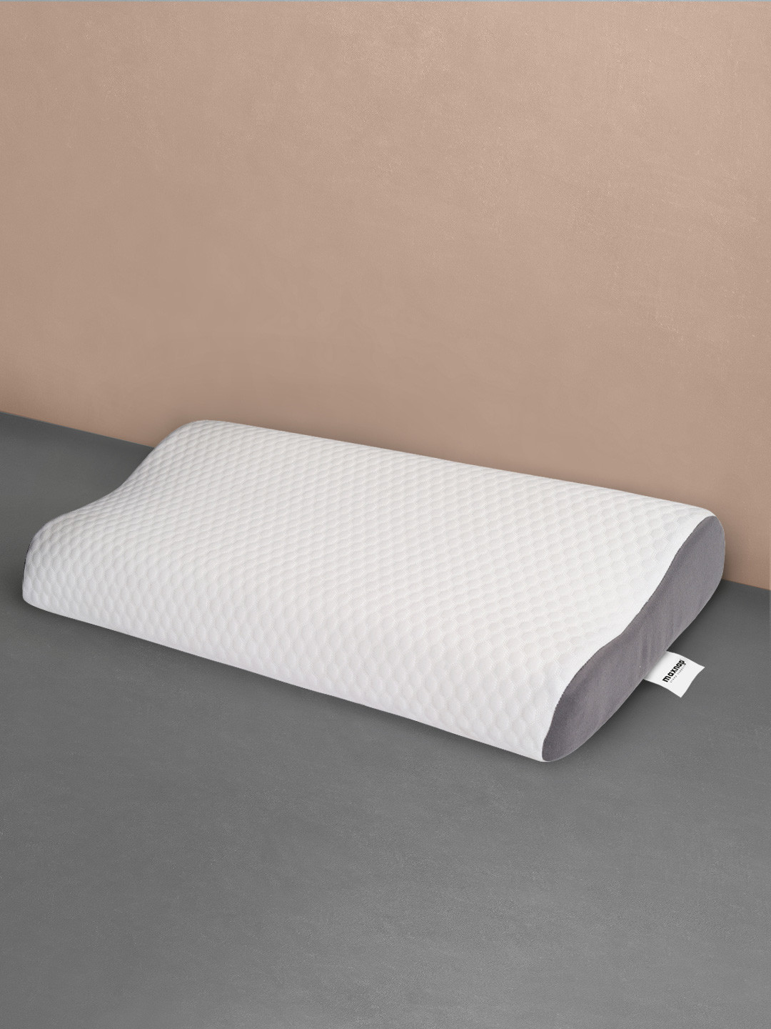 MA xNAP Sleep Support White Solid Polyester Medium Memory Foam Sleep Pillow-9 x 37 x 59 cm