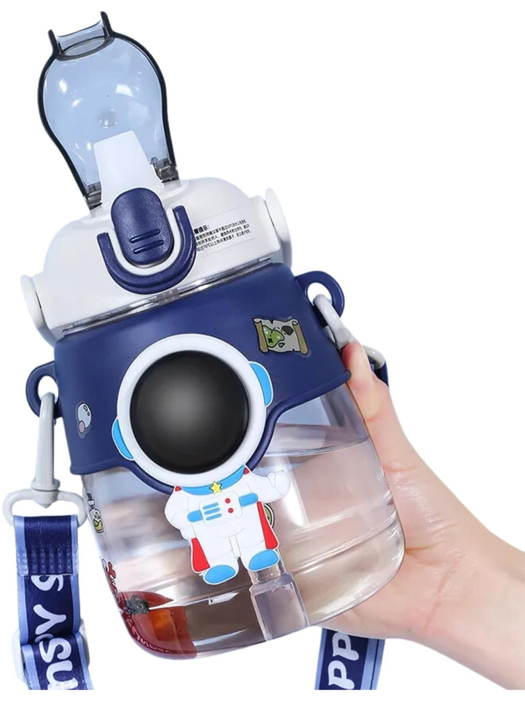 HOMEESSENTIALS Kids Blue & White Smart Vacuum Sipper-120 ml