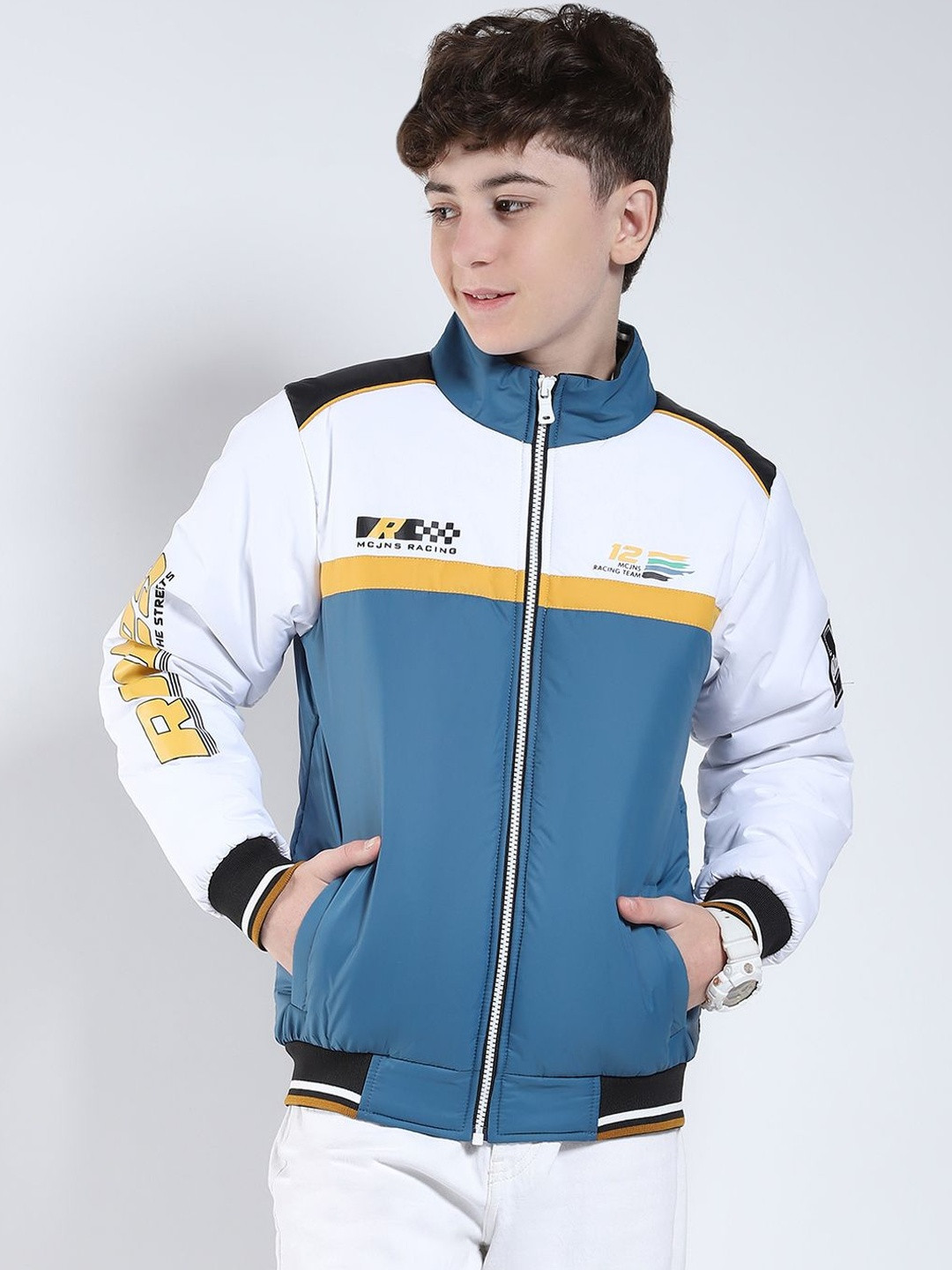 Monte Carlo Boys Full Sleeves Puffer Jacket with Embroidered