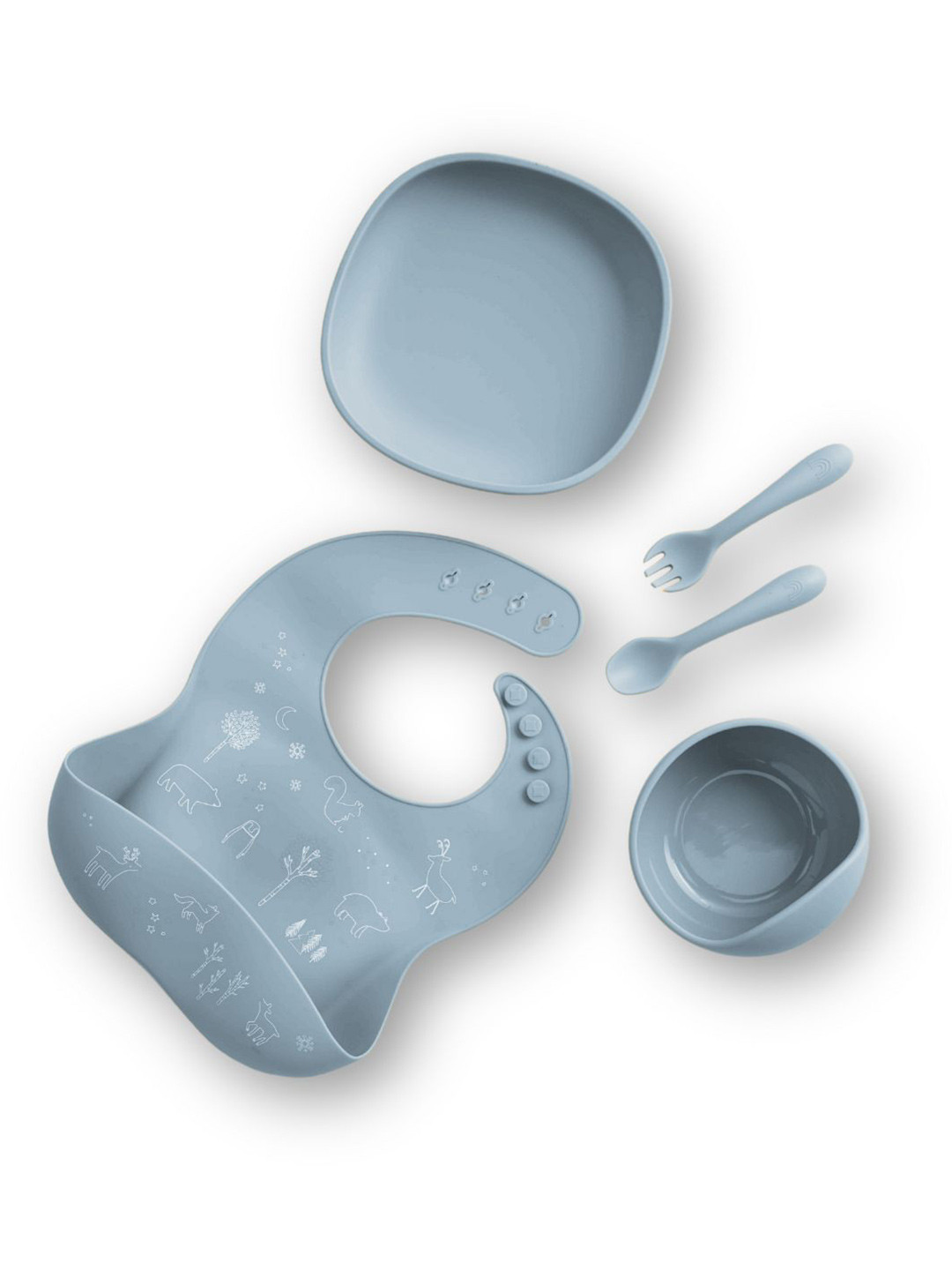 BabyStreet 4- Pcs Dishwasher Safe All-In-One Feeding Set