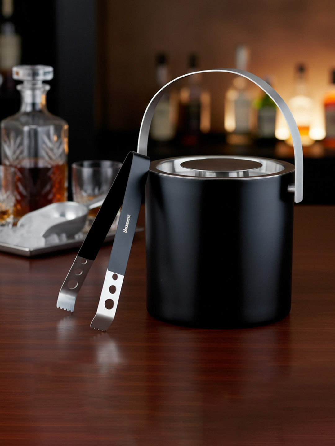 BlackCarrot Black Set of 2 Stainless Steel Barware Tool Sets