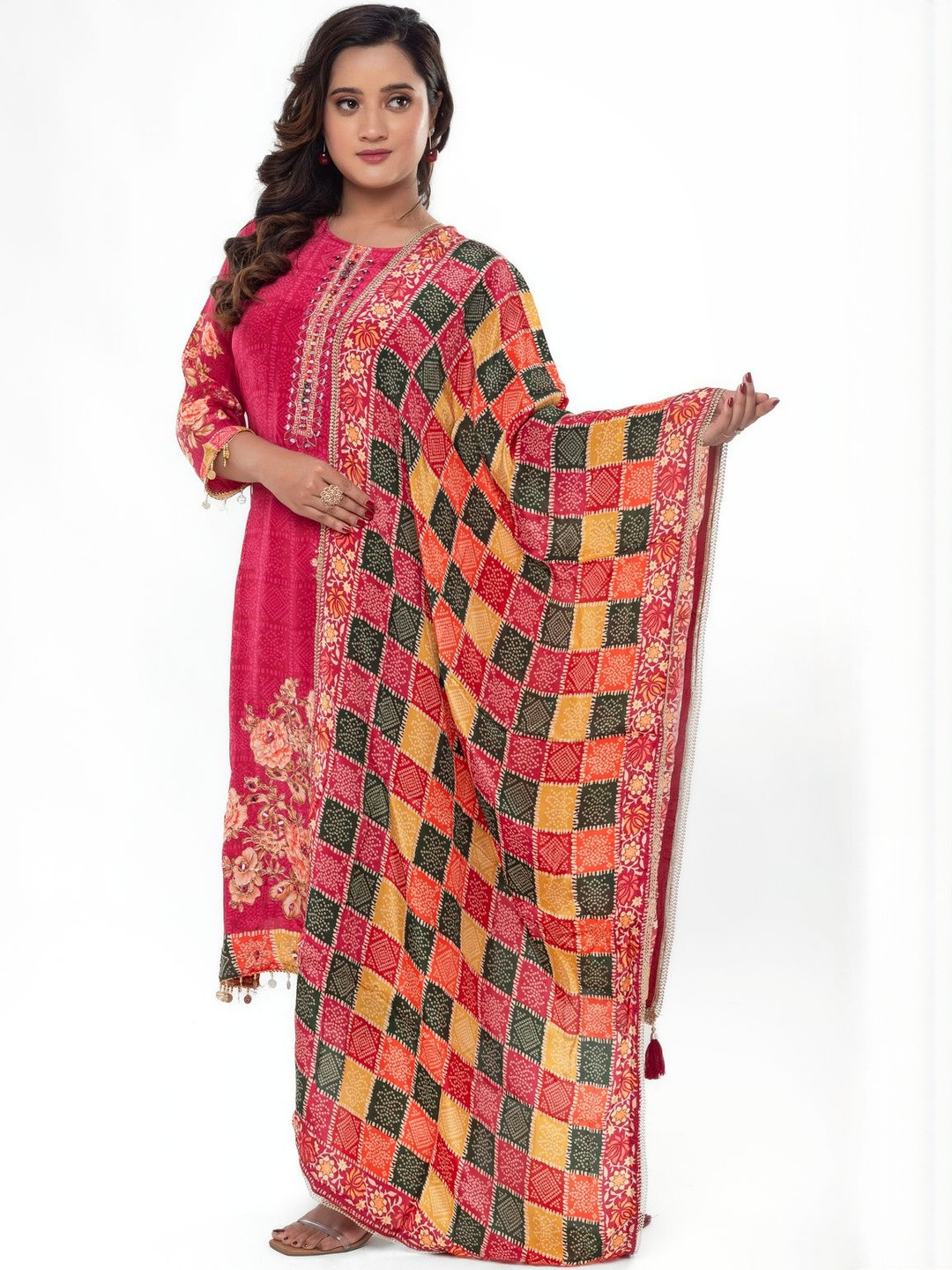 Label By Anusha Women Ethnic Motifs Printed Kurta with Trousers & Dupatta