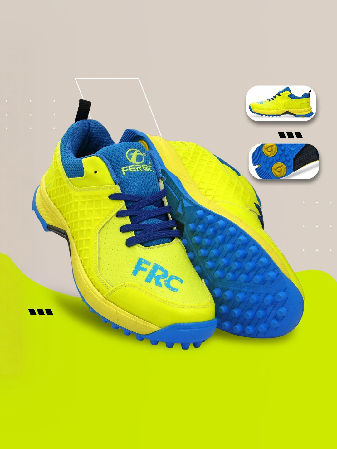 Feroc Boys Cricket Lace-Ups Non-Marking Sports Shoes