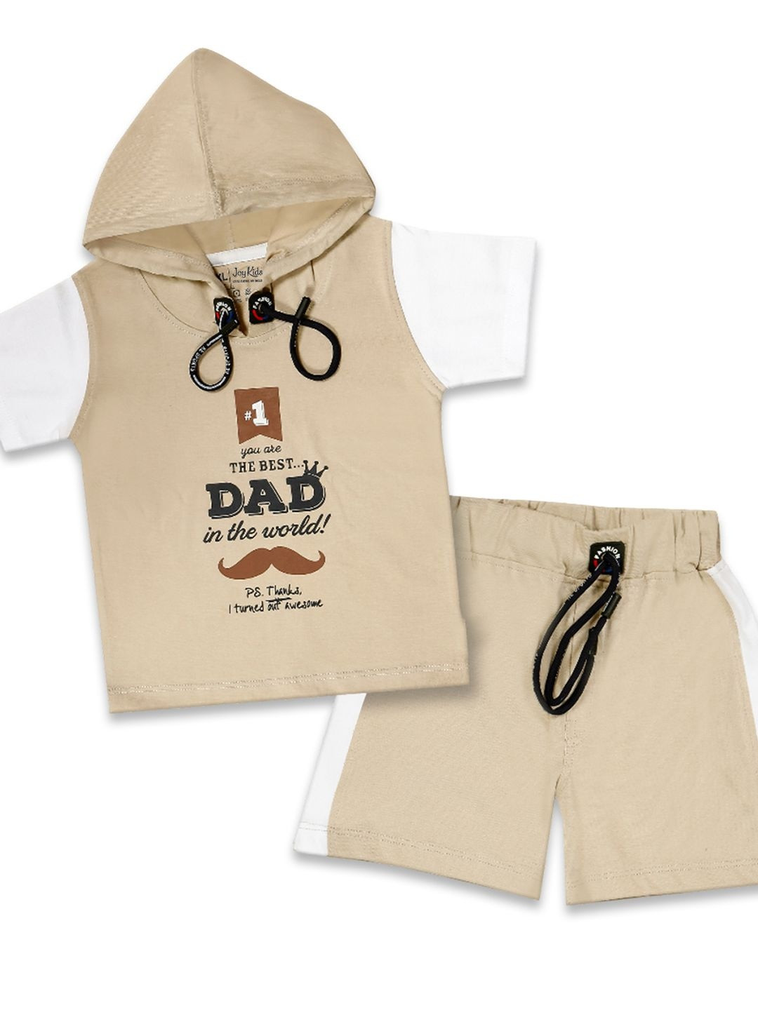 Joy Kids Boys Best Dad Hooded T-Shirt & Shorts Clothing Set