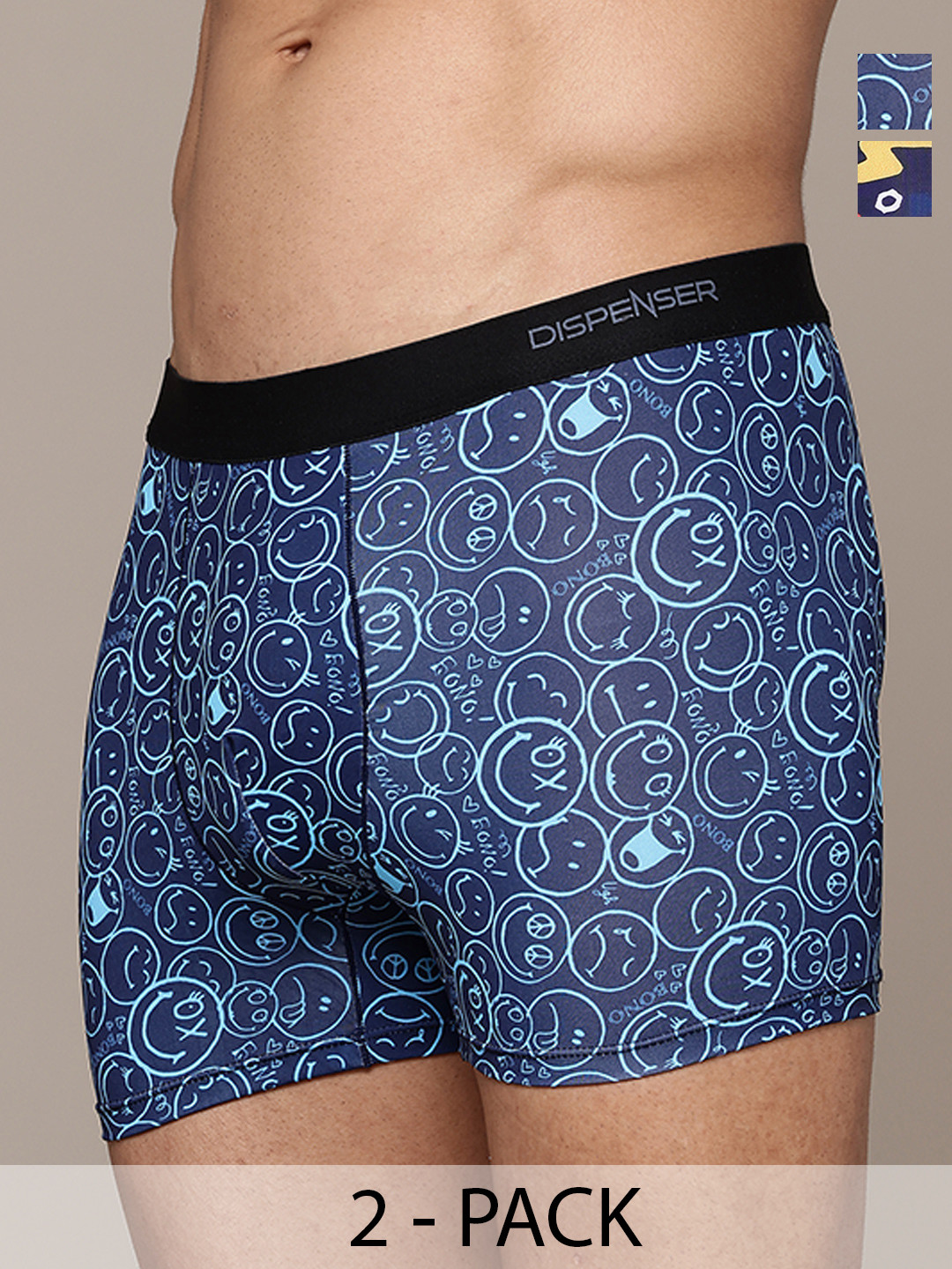 DISPENSER Pack Of 2 Mid Rise Trunk Underwear V10-C1-C11-DG-Printed-M