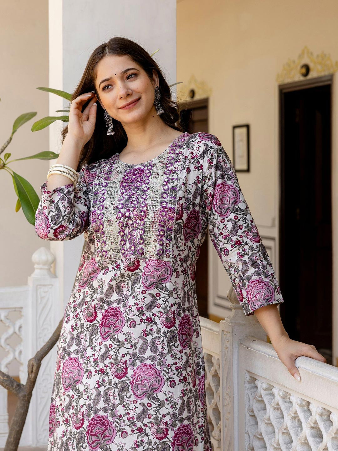 Pjyot by surhi Women Ethnic Motifs Printed Screen Print Daily Straight Kurta