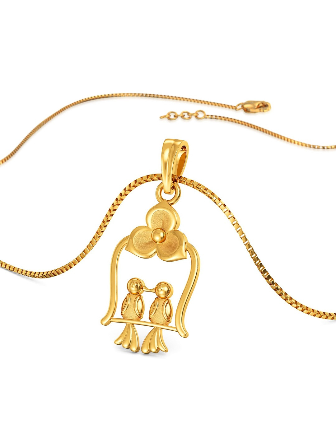 Joyalukkas Women 22Kt Gold Lovebird Serenade Bloom Pendant - 2.28 g