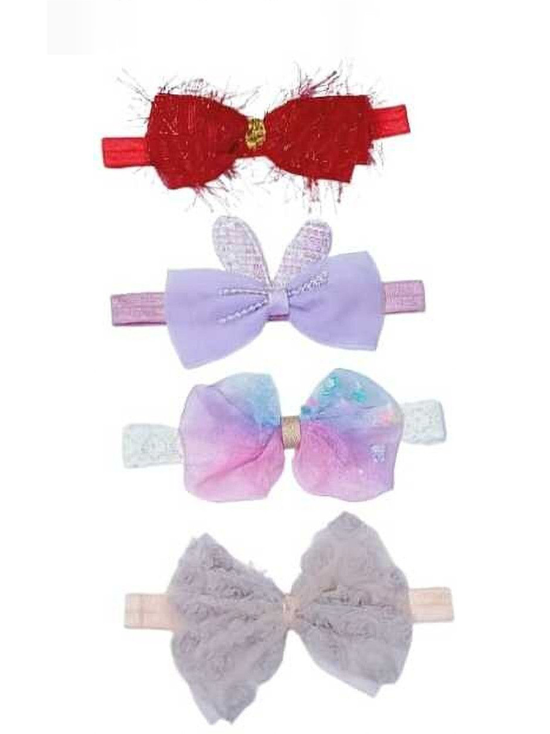 Medbuddy Women Pack of 4 Multicolor Fabric Hairband Hair Accessory