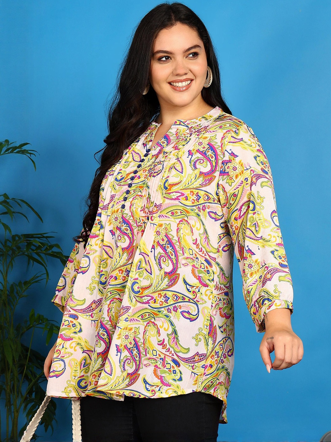 YASH GALLERY Paisley Printed Pure Chiffon Kurti