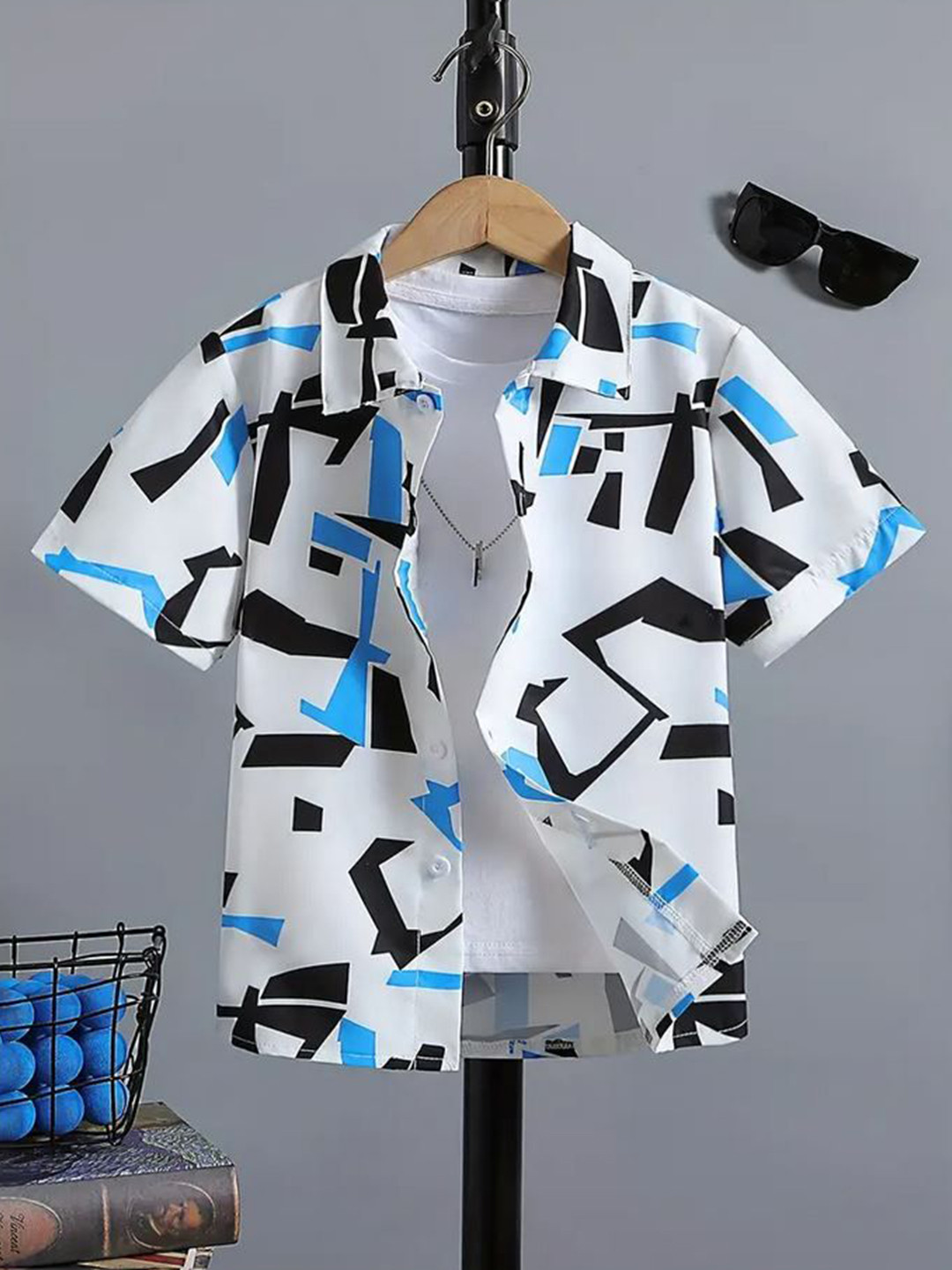 M J Fashion Pack Of 2 Boys Relaxed Printed Short Sleeves Shirt