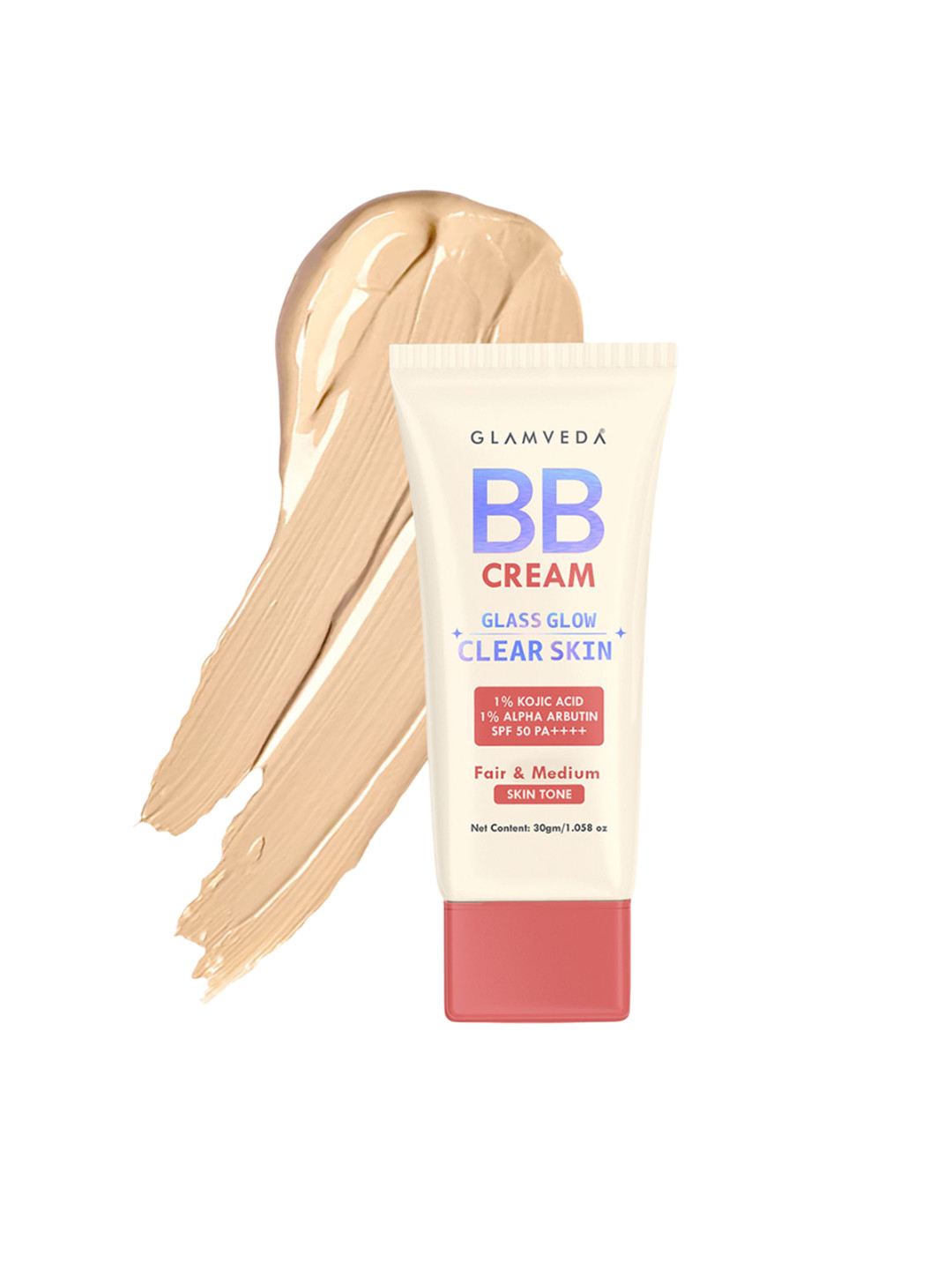 GLAMVEDA Glass Glow Clear Skin BB Cream With  SPF 50++ For Dark Spots - 30 g Glamsly89