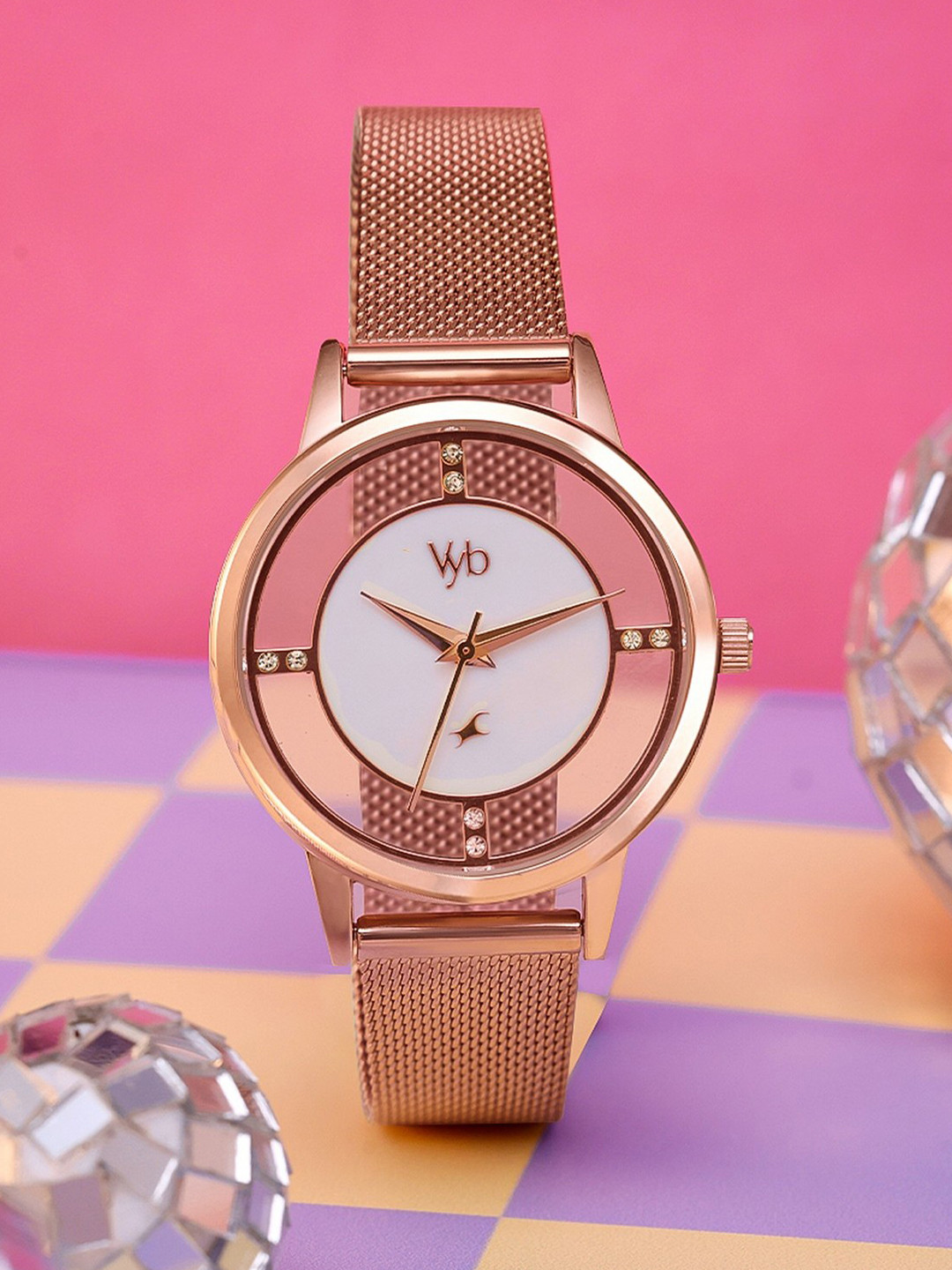 Fastrack Vyb 6.0 Runway Women Stainless Steel Straps Analogue Running Watch FV60090WM01