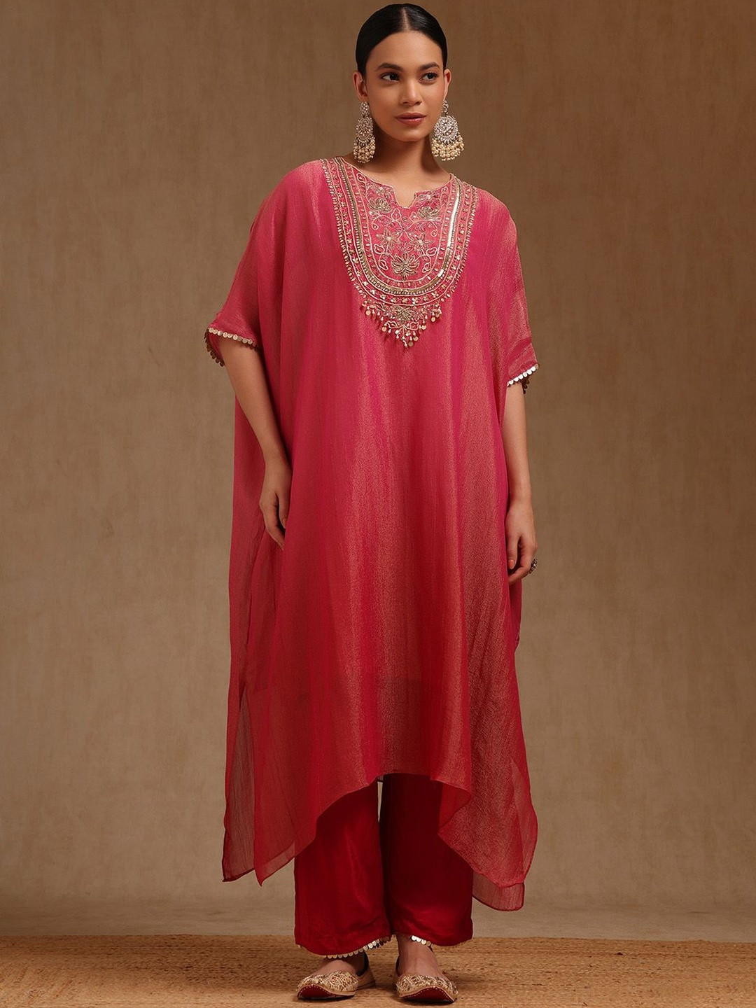 Soch Beads And Stones Kaftan With Trousers And Inner Slip