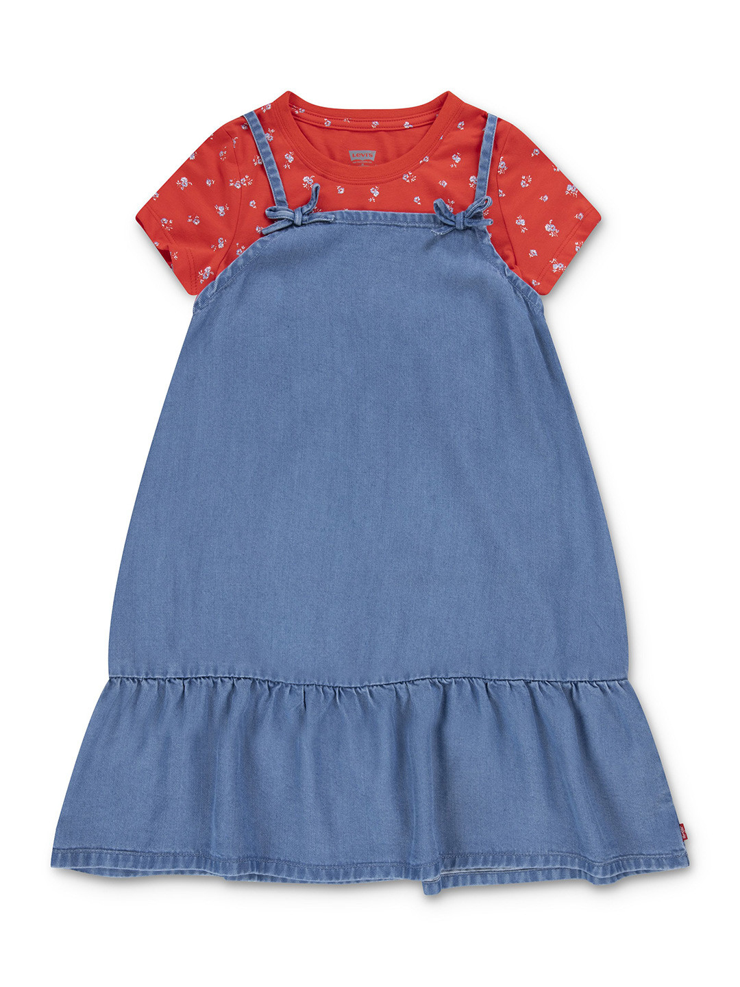 Levis Girls Solid Sleeveless Shoulder Straps Pinafore Dress
