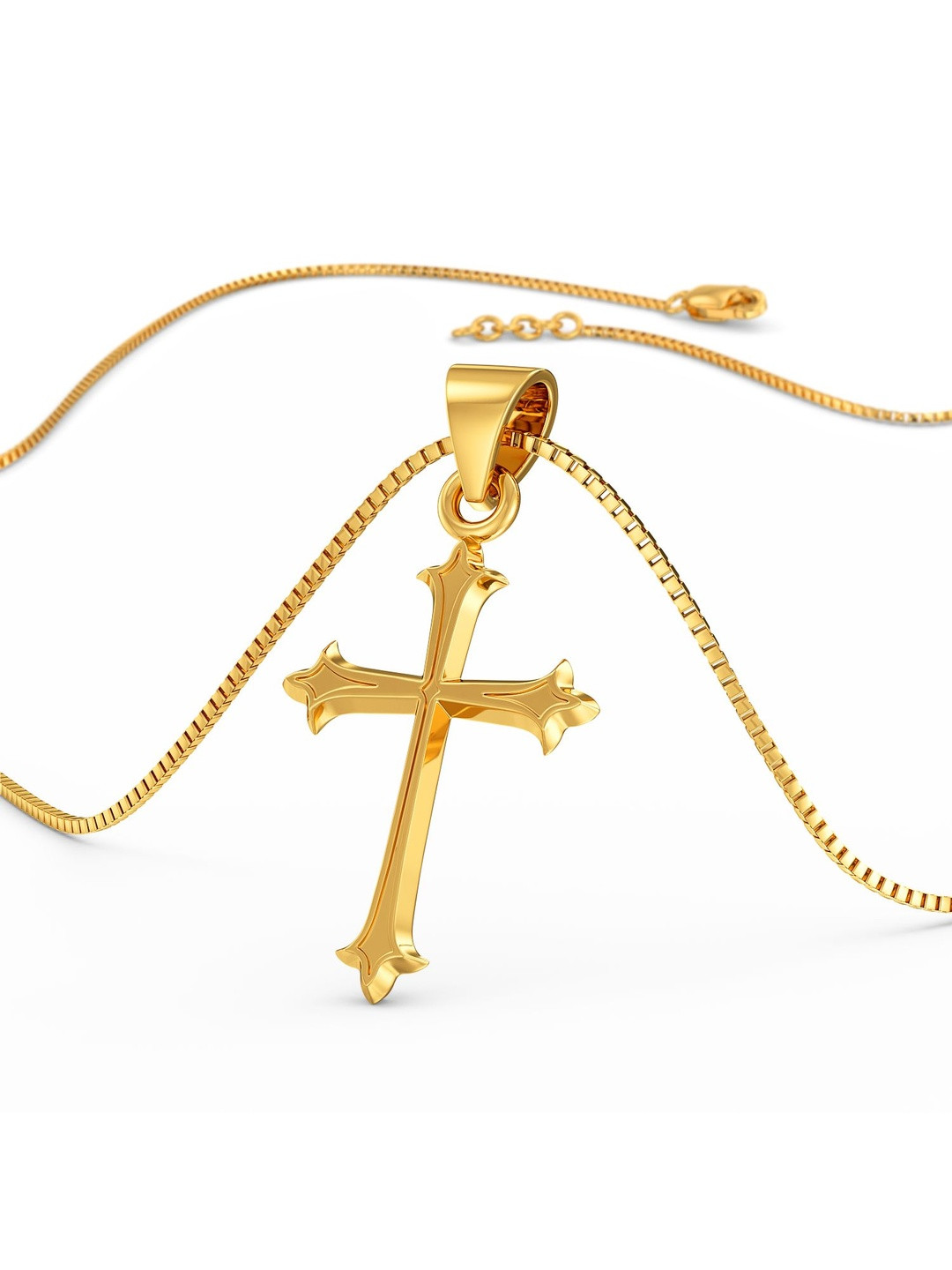 Joyalukkas 22Kt Gold Sharp Edged Holy Cross Pendant - 2.226 g