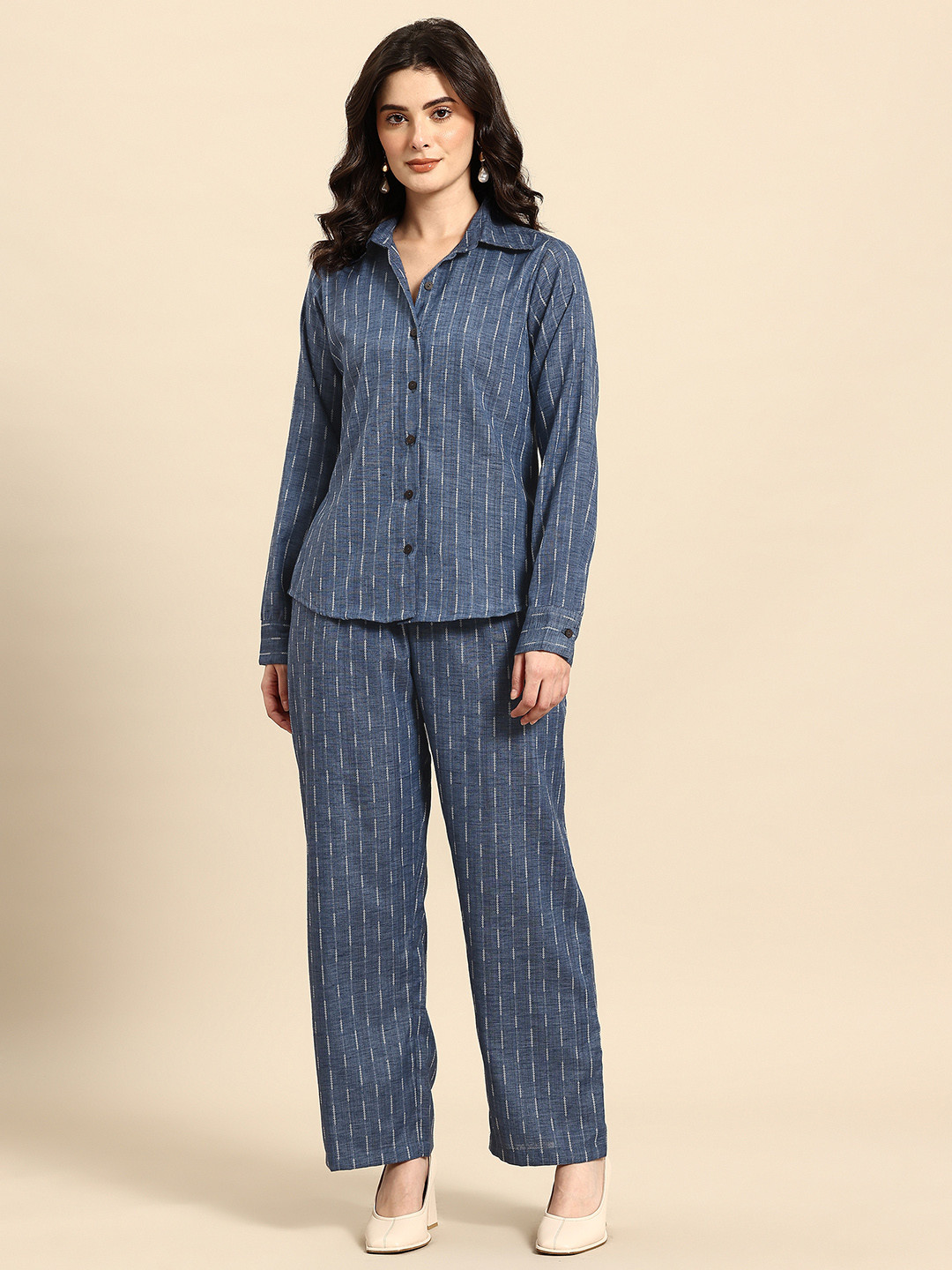 A&K Self-Striped Pure Cotton Co-Ords
