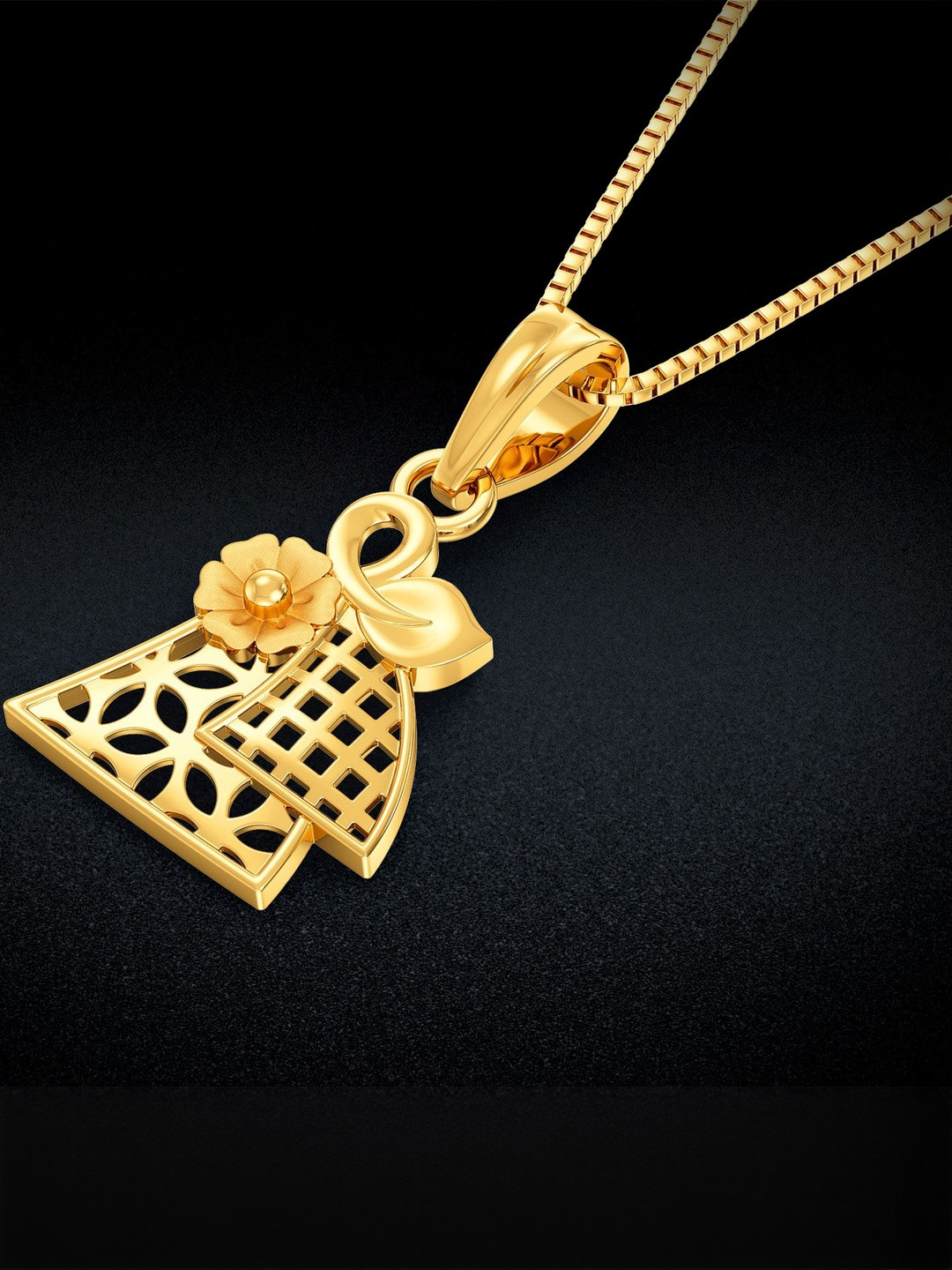 Joyalukkas 22Kt Gold Cascade Floral Charm Pendant - 1.47 g