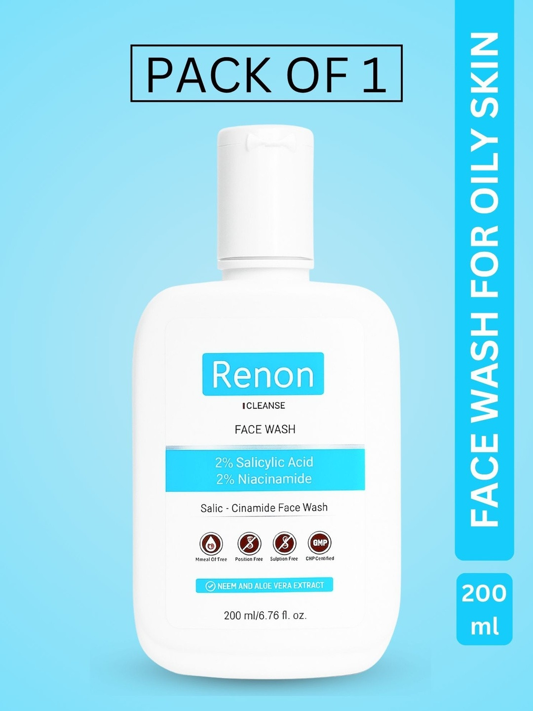 Renon 2 % Salicylic Acid & 2% Niacinamide Face Wash - 200 ml