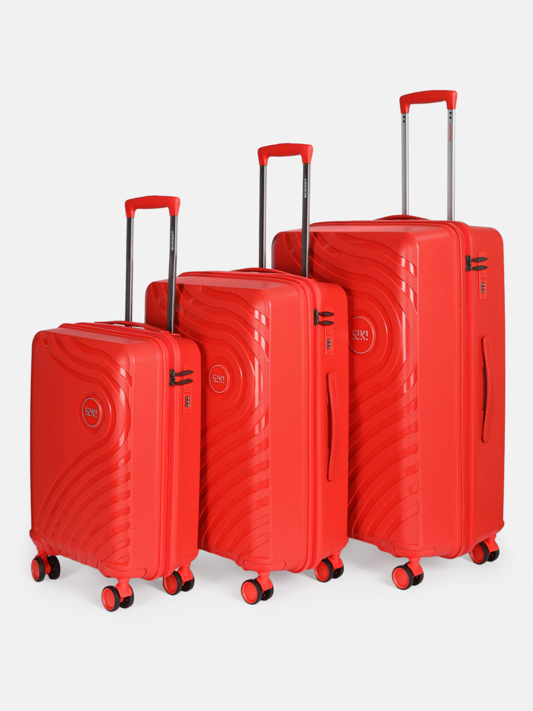 Wildcraft Onyx-TR Set Of 3 Textured Hard Suitcase Trolley Bags- 185L
