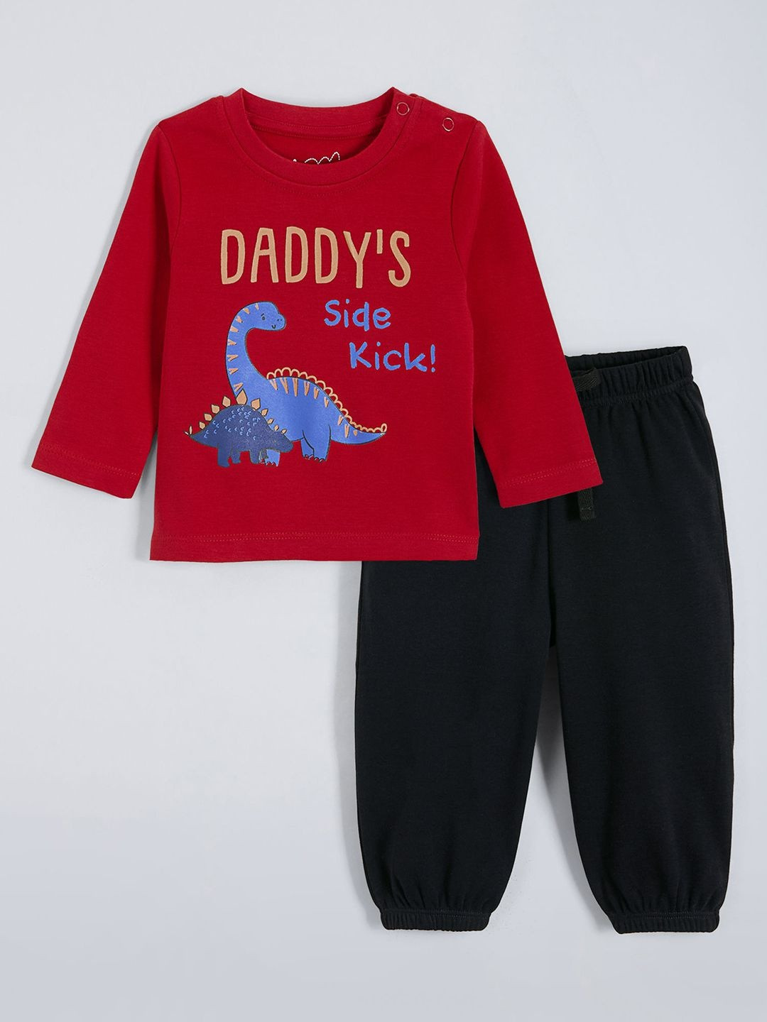 Hopscotch 2-Pc Dino Cotton T-shirt & Pants
