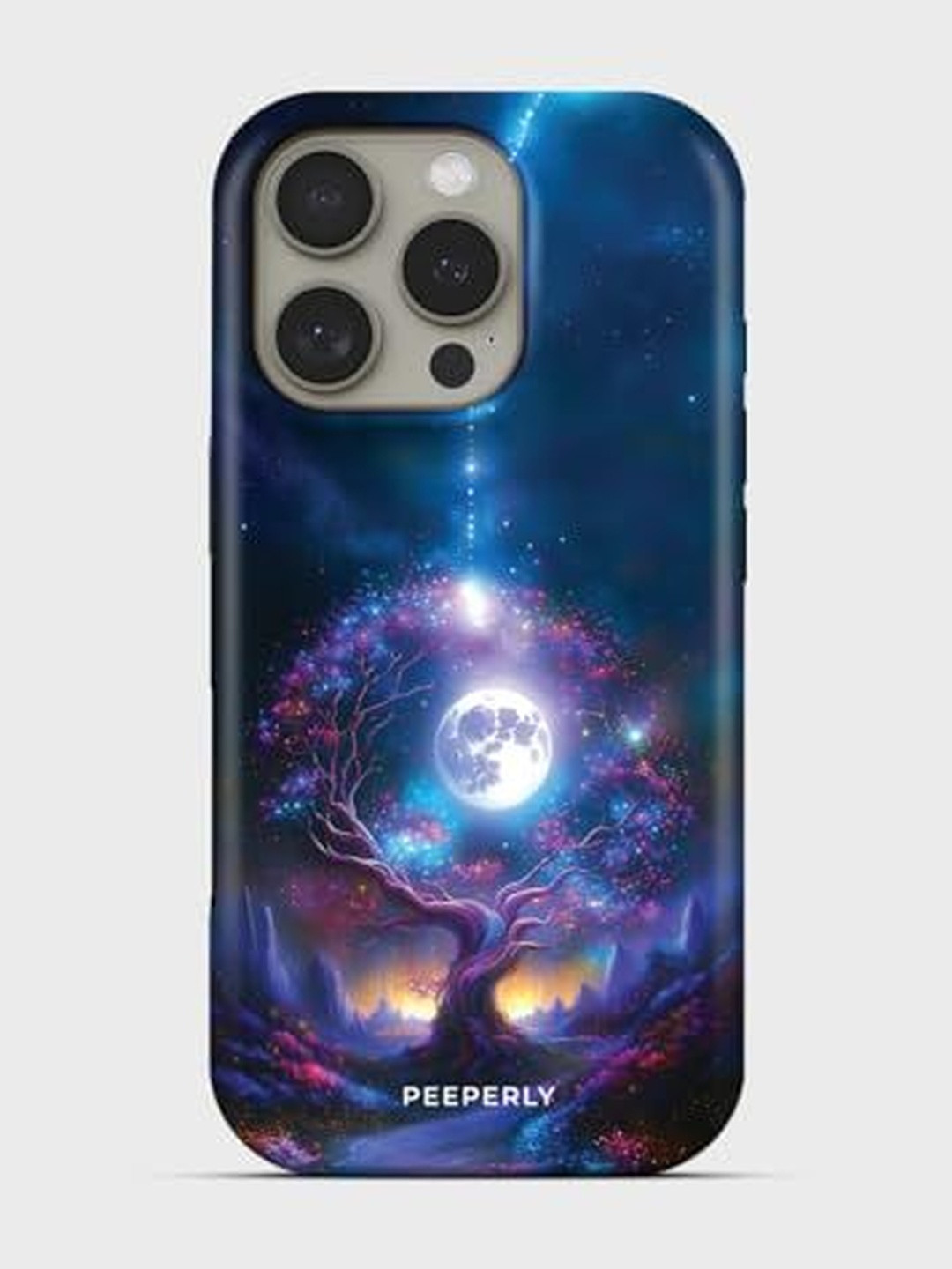 PEEPERLY Unisex iPhone 14 Pro Quirky Moontree Crystal Impact Resistant Back Case