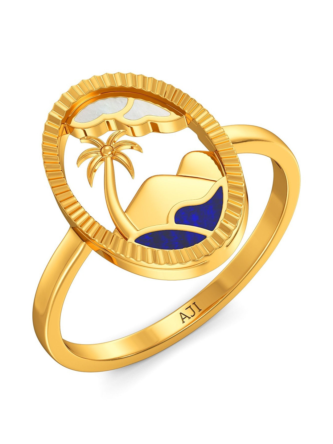 Joyalukkas Seashore 22Kt Gold Seashore Bliss Finger Ring - 3.96 g