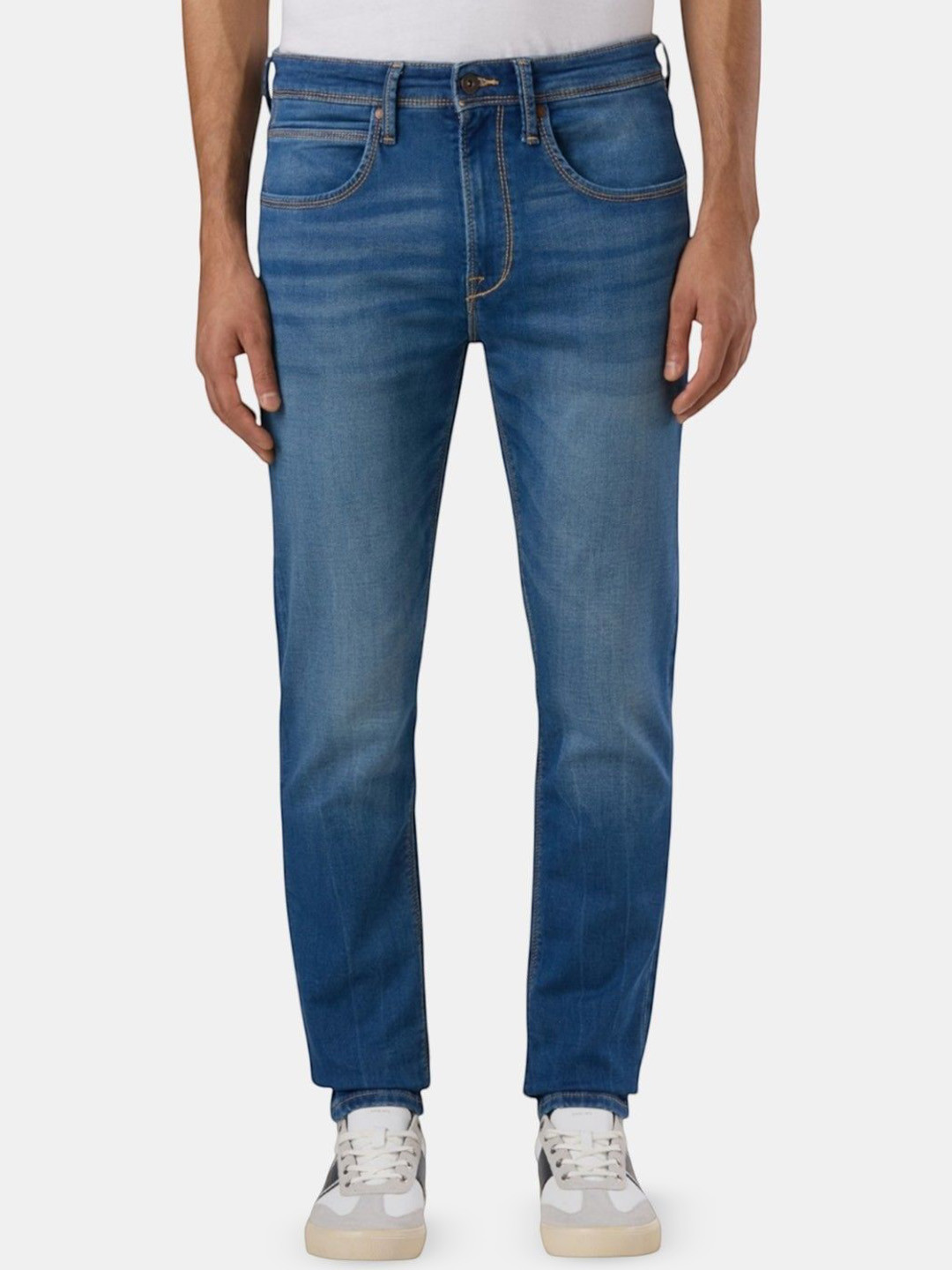 Pepe Jeans Men Classic Super Skinny Fit Mid-Rise Light Fade Stretchable Jeans