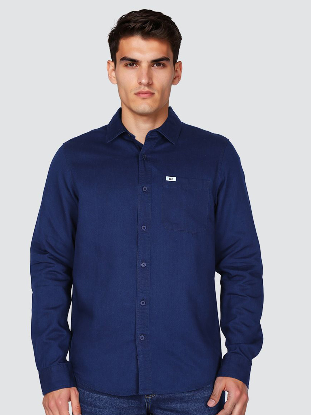 Lee FASHION Men Solid Full Sleeve Casual Shirt