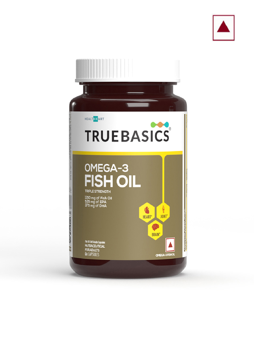 TrueBasics Omega-3 Fish Oil Capsules for Healthy Heart & Joints - 60 Capsules