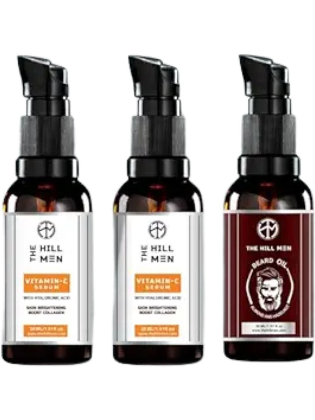 The Hill Men Set Of 3 Beard Oil & Vitamin C Serum - 30 ml Each