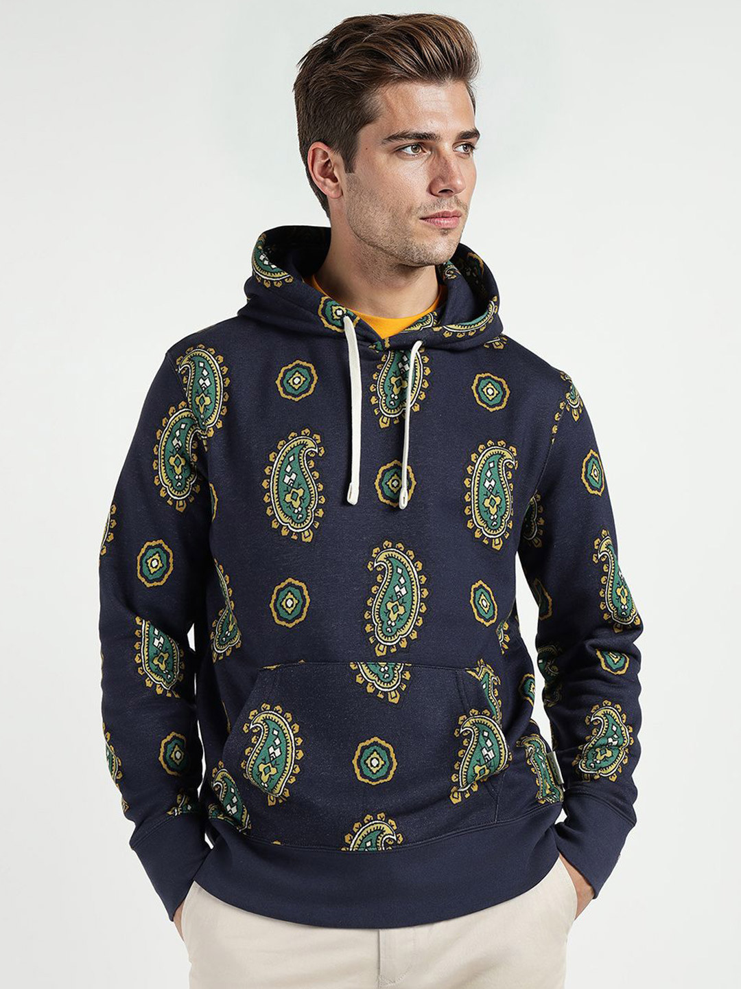GANT Men Paisley Printed Hoodie Sweatshirt