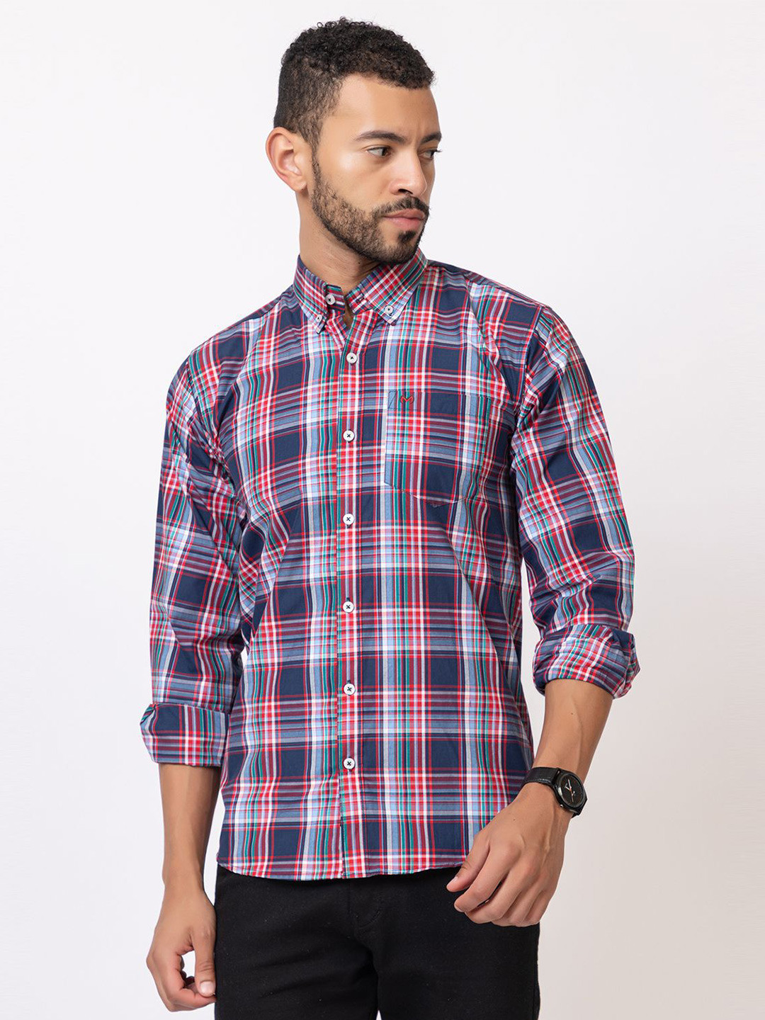 Men's Regular Fit Tartan Checks Casual Shirt