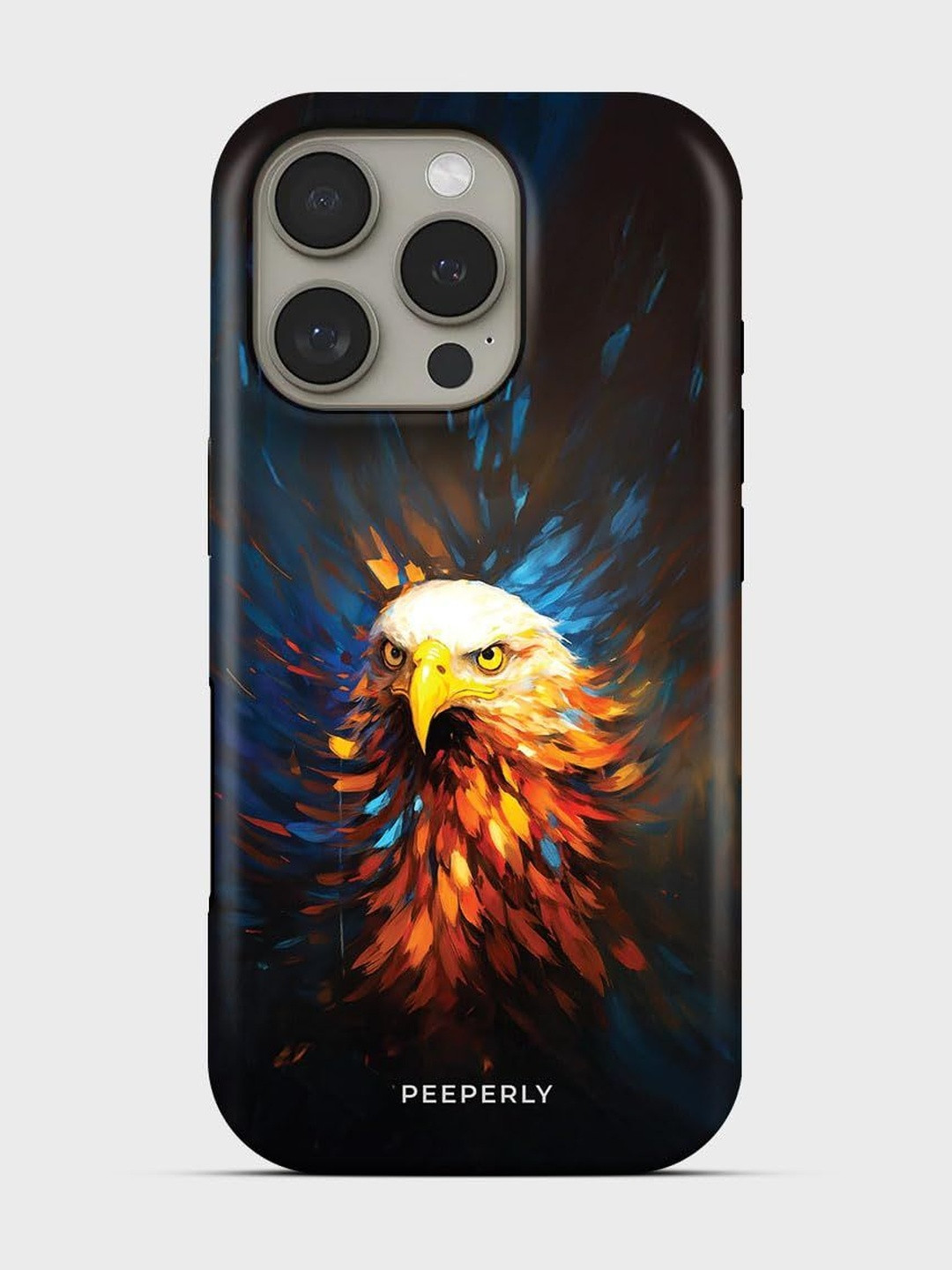 PEEPERLY Unisex iPhone 14 Pro Quirky Eagle Crystal Impact Resistant Back Case