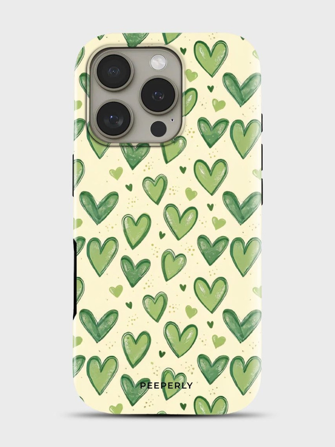 PEEPERLY Unisex iPhone 14 Pro Geometric Love Me Right Crystal Impact Resistant Back Case