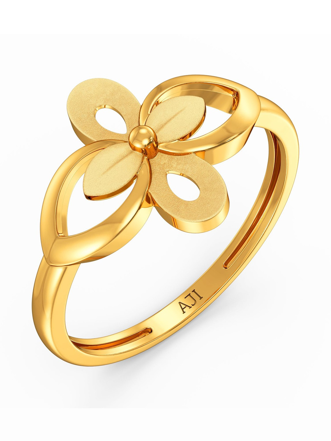 Joyalukkas 22Kt Gold Flowered Finger Ring - 2.467 g