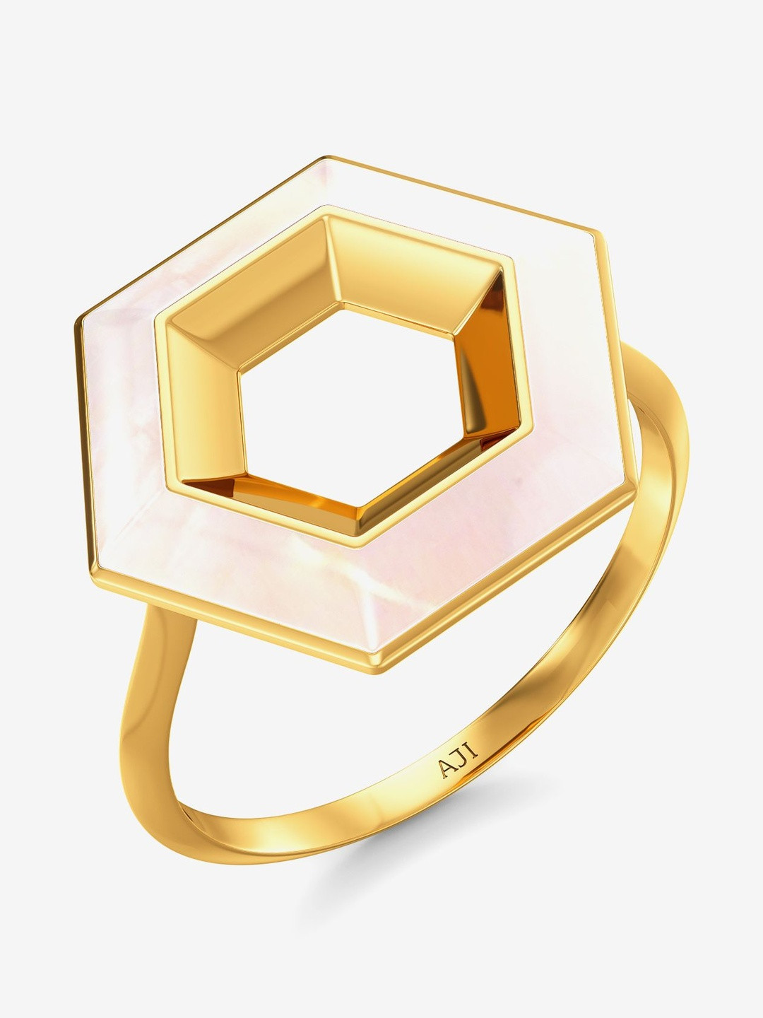 Joyalukkas Women 22Kt Gold Hexa Shine Finger Ring - 4.02 g
