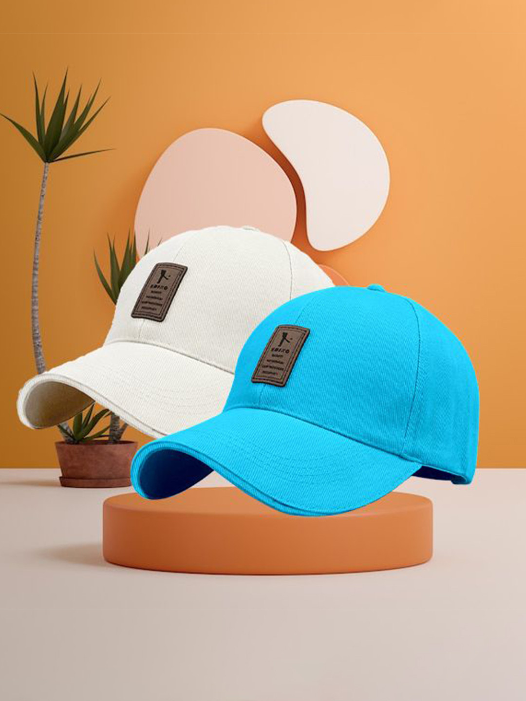 ALAMOS Pack of 2 Men Self Design Baseball Cap