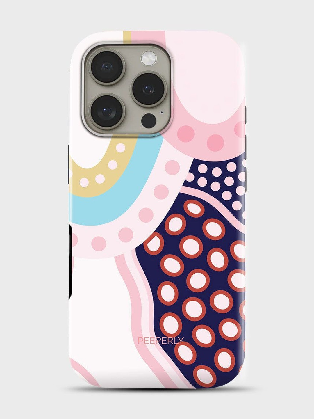 PEEPERLY Unisex iPhone 14 Pro Abstract Vivid Waves Crystal Impact Resistant Back Case