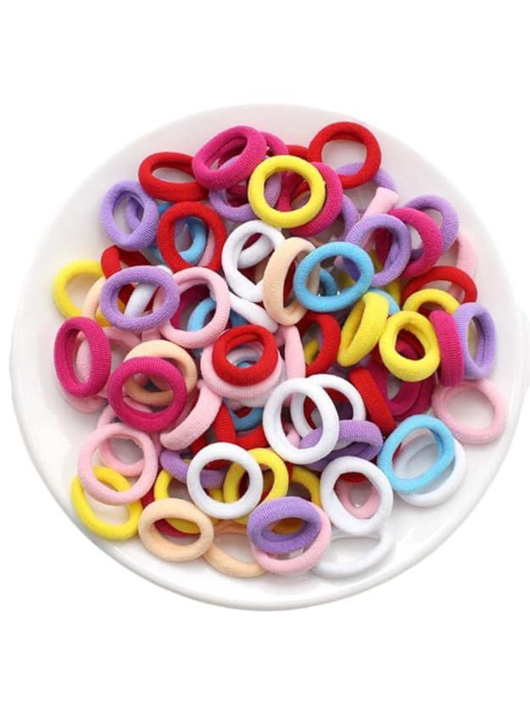 SAMYAK Girls 100 Pcs Soft Hair Rubber Bands Ponytail Holders