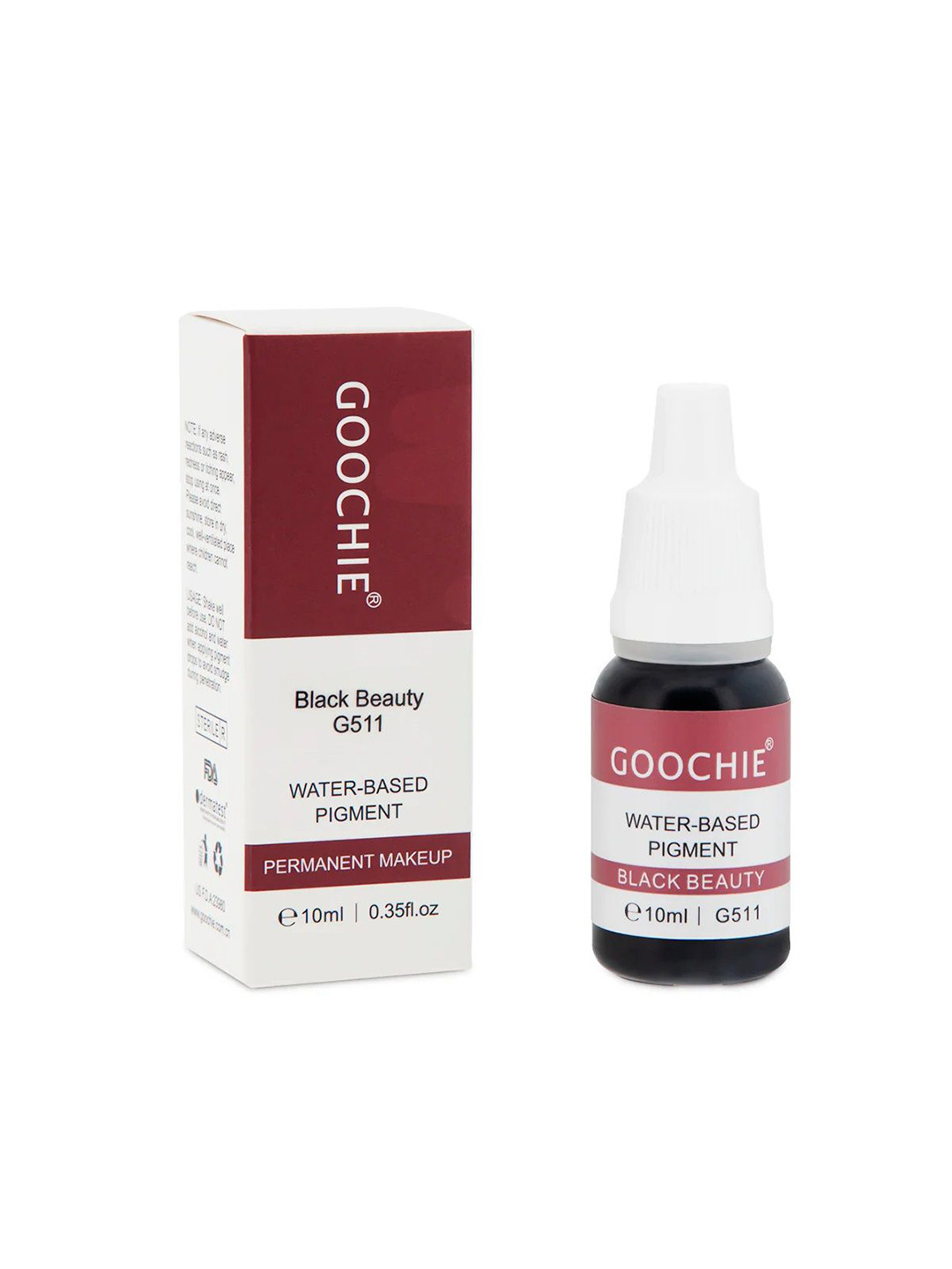 GOOCHIE Permanent Makeup 10ml Water-Based Eyebrow Pigment Tattoo Ink G511 Black Beauty
