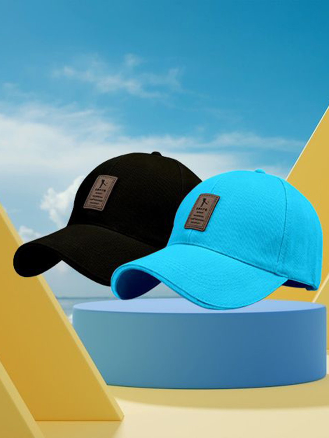 ALAMOS Pack of 2 Men Self Design Baseball Cap