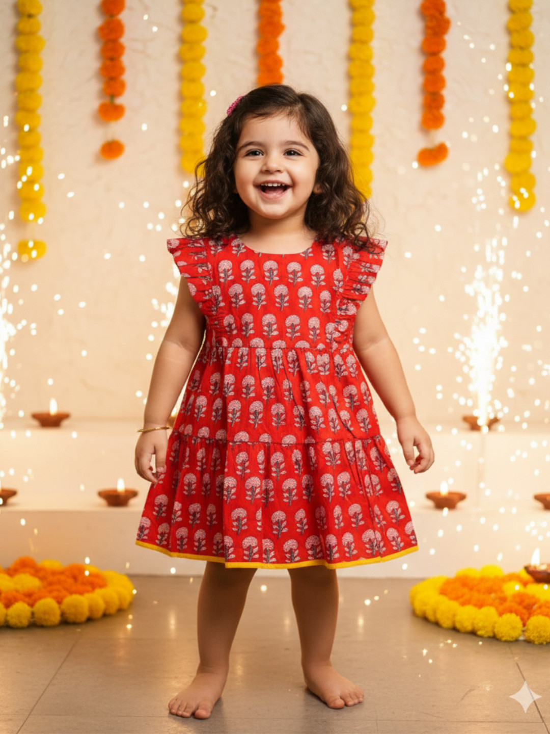 MASU LIVING Floral Print Fit & Flare Dress