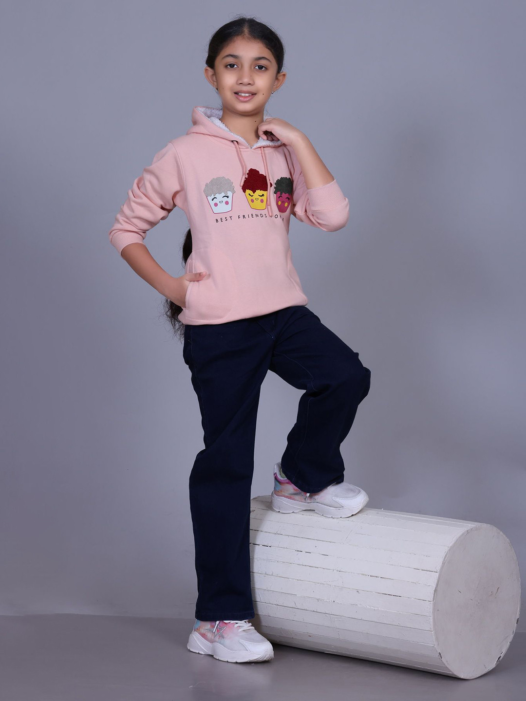 Come In Kids Girls Printed Hooded Sweatshirts