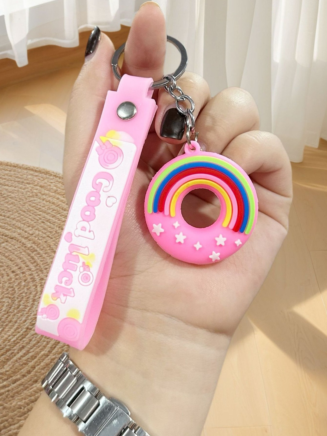 Gopalvilla Rainbow & Stars Donut Key Chain