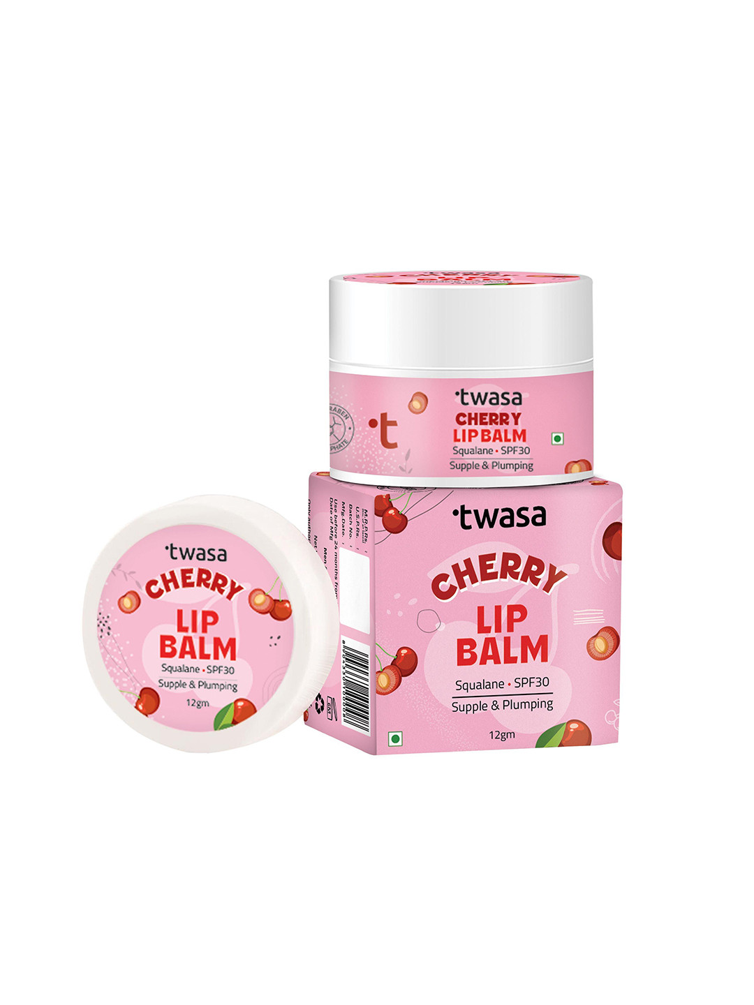 Twasa Lip Balm With SPF 30- 12 g- Cherry