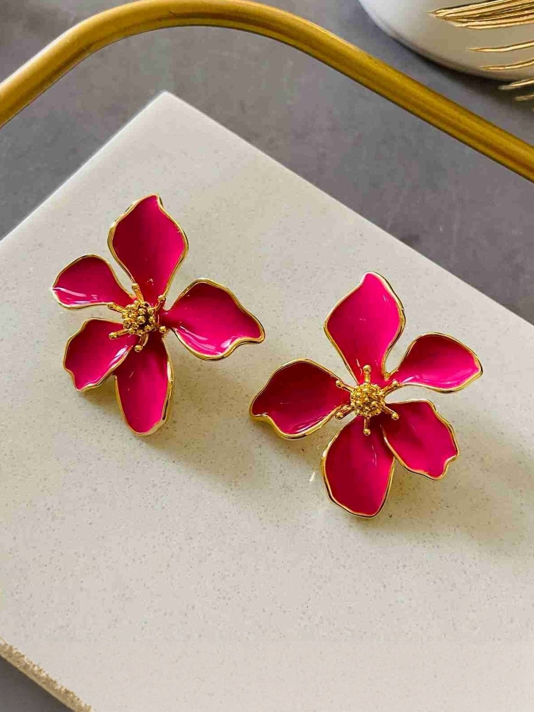 Lady Raiment Gold-Plated Floral Shaped Studs